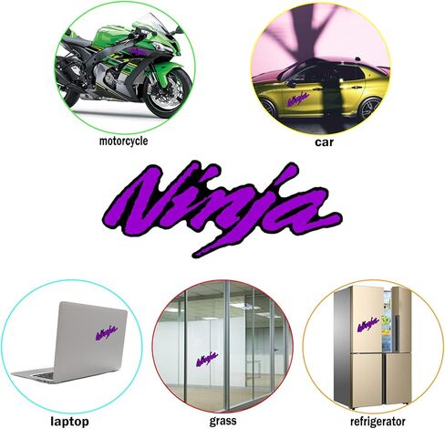 ملصق لاصق للدراجة النارية المسطحة المسطحة متوافق مع Kawasaki Ninja ZX6R ZX10R ZX9R ZX12R ZX14R 300 400 650 1000 (أسود وأحمر)، عبوة من قطعتين in Kuwait