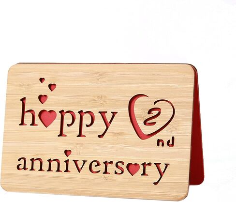 Wooden 5th Anniversary Card,Handmade 5 Years Wedding Anniversary Greeting Gift Cards,Five Wood Anniversary Card for Her,Him,Husband,Wife in Saudi Arabia