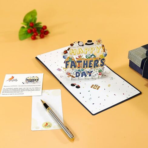 بطاقة عيد الأب السعيد من CUTPOPUP، بطاقة تهنئة ثلاثية الأبعاد، بطاقة عيد الأب للأب، الأب في القانون، الجد، الزوج، الرجال، الابن (نص يوم الأب السعيد) in Kuwait