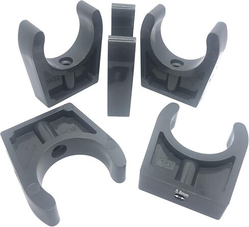 PVC Pipe Clamps Clips for 50mm/1.97 Inch OD U-Hook TV Trays Tubing Hose Hanger Support Pex Tubing Dark Grey 5pcs in Saudi Arabia