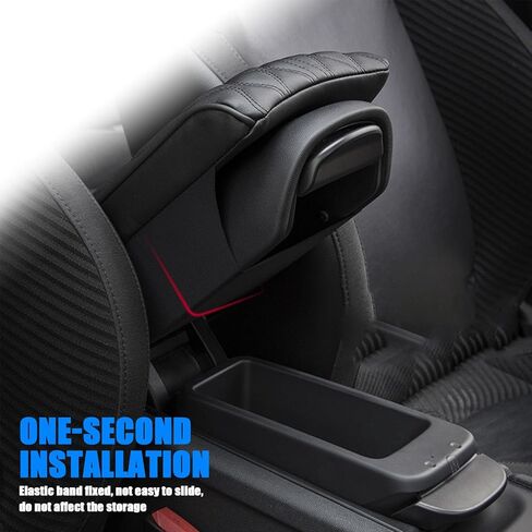 قطعة واحدة من وسادة مسند الذراع لوحدة التحكم المركزية من إسفنج الذاكرة للسيارة، 12.59 بوصة × 8.66 بوصة × 1.96 بوصة، وسادة معززة لصندوق مسند الذراع من الجلد المموج، عالمية لجميع المواسم، مناسبة لمعظم الموديلات (أسود) in Kuwait