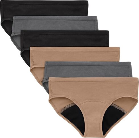 Hanes Girls' Hipster Underwear, Comfort, Period. Panties, Moderate Protection, 6-pack in Saudi Arabia