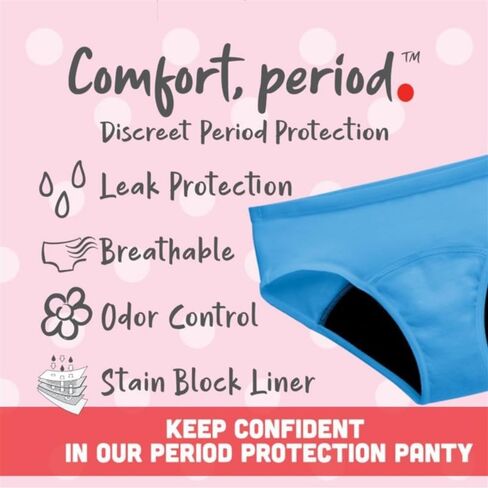 Hanes Girls' Hipster Underwear, Comfort, Period. Panties, Moderate Protection, 6-pack in Saudi Arabia