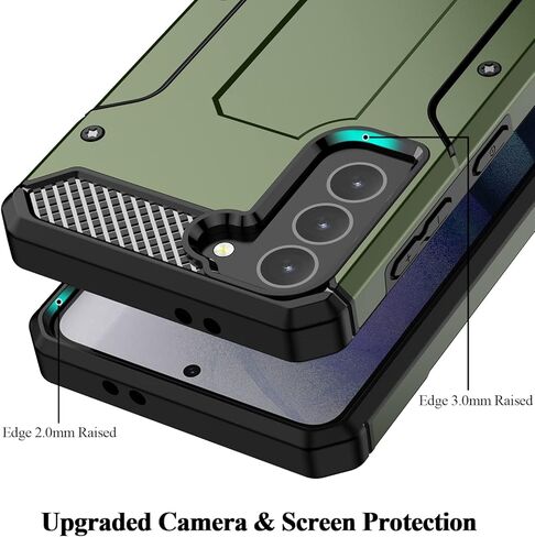 MMHUO for Samsung Galaxy S21 Case,Dual Layer Military Grade Drop Protection Galaxy S21 Case with Built in Kickstand Shockproof Protective Phone Case for Samsung Galaxy S21 5G,Army Green in Saudi Arabia