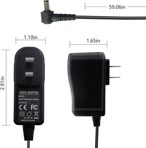 محول تيار متردد/تيار مستمر 9.5 فولت للوحة المفاتيح كاسيو ADE95100LU شاحن ADE95100B AD-E95100L CTK-2080 CTK-2550 CTK-3200 LK-265 LK-280 SA-46 محول سلك الطاقة in Kuwait