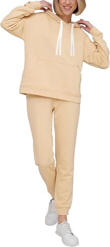 Women's Tracksuit Sets 2 Piece Outfits For Women Long Sleeve sweatsuits Hoodie sweatpants Sweat suit Size S to 2XL in Kuwait