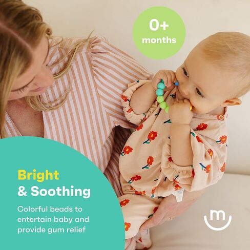 Rainbow Ring Teether | Soft, Easy Grip Unisex Teether Toy | Silicone Baby Teether Ring to Help Soothe Gums | Non-Toxic and BPA Free in Saudi Arabia