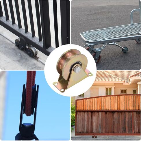 2pcs H Groove Caster 2.2" H-Shaped Sliding Gate Wheel with Bracket, Load Capacity 88lbs Per Wheel, for Inverted Track, Rolling Gate, Sliding Gate, Industrial Machines in Saudi Arabia