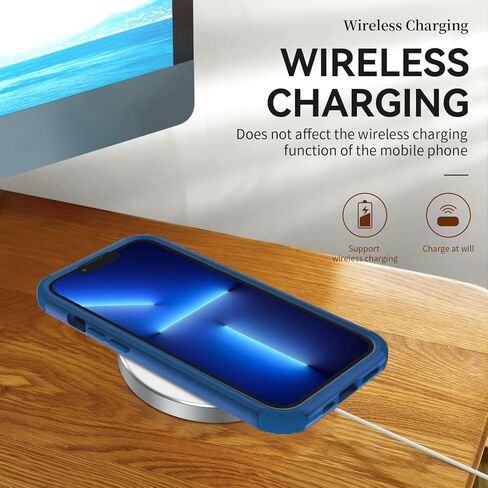 حافظة Tksafy مصممة لهاتف iPhone 13 Pro Max، غطاء حماية متين مقاوم للصدمات من ثلاث طبقات مع درع مطاطي كامل الجسم لحماية ضد السقوط لهاتف iPhone 13 Pro Max، وردي in Kuwait