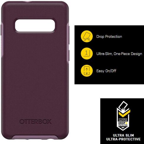 حافظة OtterBox SYMMETRY SERIES لهاتف Galaxy S10+ - عبوة البيع بالتجزئة - بولي كربونات، ماصة للصدمات، أسود in Saudi Arabia