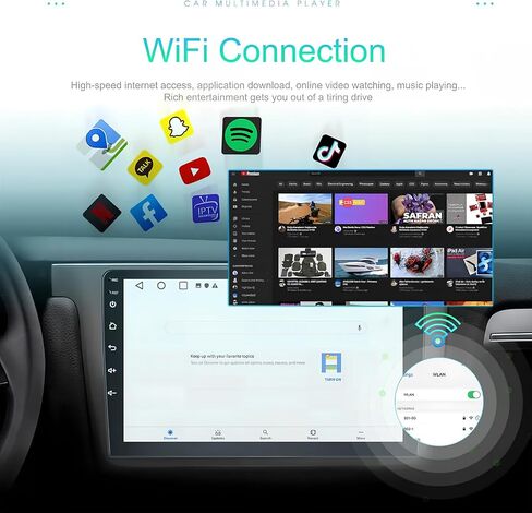 2015-2017 Chrysler 200 Radio Upgrade، نظام تشغيل Android 13 ستيريو للسيارة Chrysler 200، شاشة لمس 9 بوصة نظام تحديد المواقع العالمي (GPS)، كاميرا احتياطية AHD، تشغيل لاسلكي مدمج، 2 + 32 جيجابايت in Kuwait