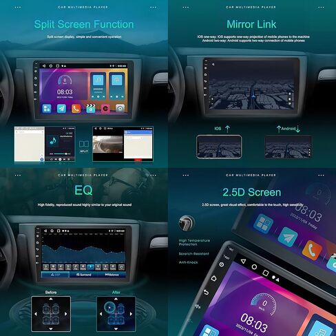 2015-2017 Chrysler 200 Radio Upgrade، نظام تشغيل Android 13 ستيريو للسيارة Chrysler 200، شاشة لمس 9 بوصة نظام تحديد المواقع العالمي (GPS)، كاميرا احتياطية AHD، تشغيل لاسلكي مدمج، 2 + 32 جيجابايت in Kuwait