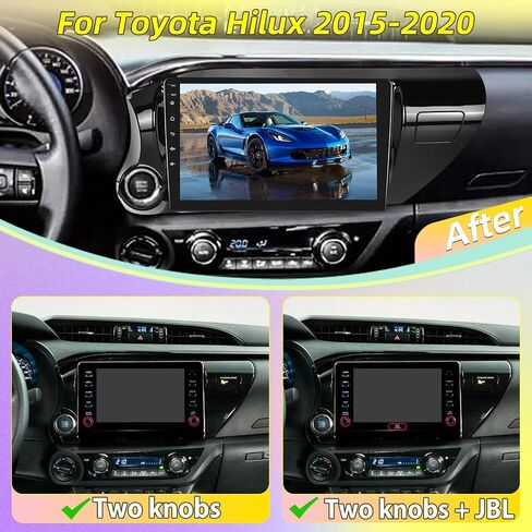 [8 Core 4G+64G] Car Stereo for Toyota Hilux 2015 2016-2020 - 10.1 Inch Android 13 Touchscreen Radio with Carplay/Android Auto/DSP/WiFi/GPS, AHD Rear View Camera & MIC in Saudi Arabia