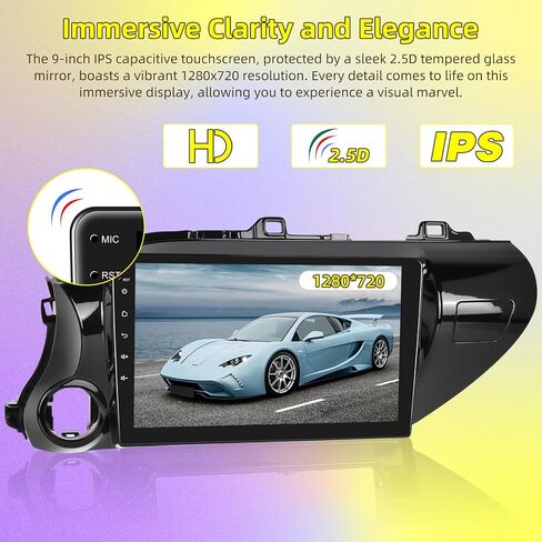 [8 Core 4G+64G] Car Stereo for Toyota Hilux 2015 2016-2020 - 10.1 Inch Android 13 Touchscreen Radio with Carplay/Android Auto/DSP/WiFi/GPS, AHD Rear View Camera & MIC in Saudi Arabia
