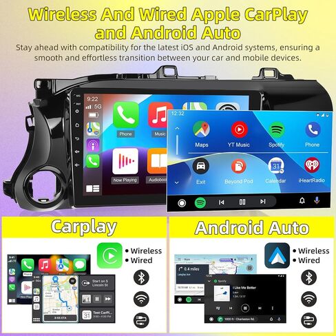 [8 Core 4G+64G] Car Stereo for Toyota Hilux 2015 2016-2020 - 10.1 Inch Android 13 Touchscreen Radio with Carplay/Android Auto/DSP/WiFi/GPS, AHD Rear View Camera & MIC in Saudi Arabia