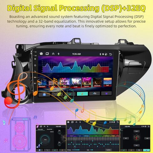 [8 Core 4G+64G] Car Stereo for Toyota Hilux 2015 2016-2020 - 10.1 Inch Android 13 Touchscreen Radio with Carplay/Android Auto/DSP/WiFi/GPS, AHD Rear View Camera & MIC in Saudi Arabia