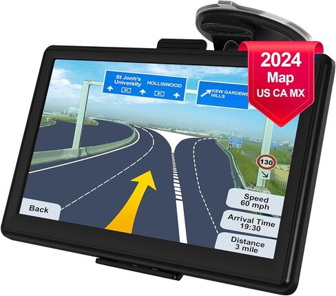 نظام ملاحة GPS للسيارة - نظام ملاحة GPS مع خرائط أمريكا كندا 2024، تحديث مجاني للخرائط مدى الحياة، نظام تحديد المواقع العالمي بشاشة لمس 7 بوصة، لشبه الشاحنة، RV، سائق الشاحنة in Saudi Arabia