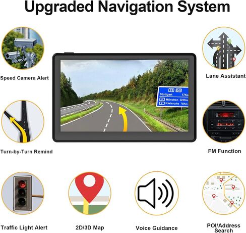 نظام ملاحة GPS للسيارة - نظام ملاحة GPS مع خرائط أمريكا كندا 2024، تحديث مجاني للخرائط مدى الحياة، نظام تحديد المواقع العالمي بشاشة لمس 7 بوصة، لشبه الشاحنة، RV، سائق الشاحنة in Saudi Arabia