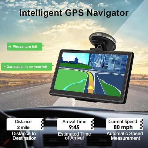 نظام ملاحة GPS للسيارة - نظام ملاحة GPS مع خرائط أمريكا كندا 2024، تحديث مجاني للخرائط مدى الحياة، نظام تحديد المواقع العالمي بشاشة لمس 7 بوصة، لشبه الشاحنة، RV، سائق الشاحنة in Saudi Arabia