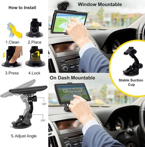 نظام ملاحة GPS للسيارة - نظام ملاحة GPS مع خرائط أمريكا كندا 2024، تحديث مجاني للخرائط مدى الحياة، نظام تحديد المواقع العالمي بشاشة لمس 7 بوصة، لشبه الشاحنة، RV، سائق الشاحنة in Saudi Arabia