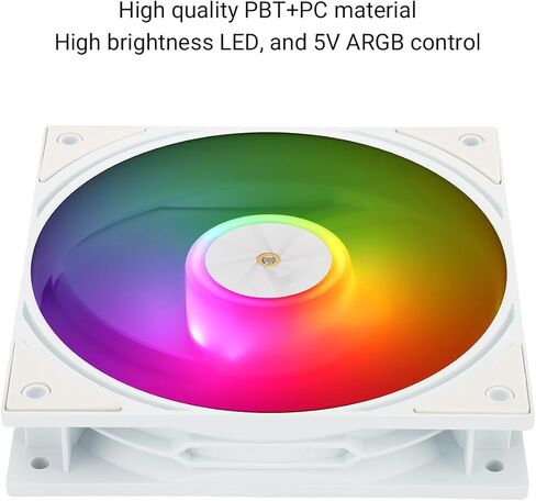 Thermalright TL-P12W-S CPU Case Fan,White ARGB Computer Fan PWM PC Fan, 12cm Specifications Silent Cooler Fan, 1500RPM Speed, PC CPU Cooling Fan in Saudi Arabia