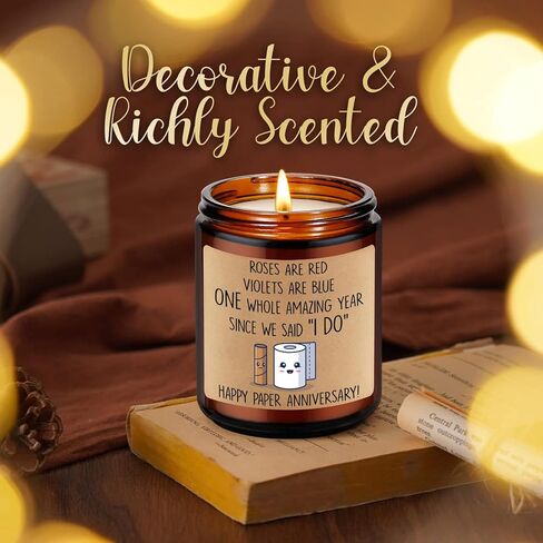 هدية الذكرى السنوية الأولى للزوجين من ليادو - ذكرى الزفاف لمدة عام واحد، هدايا مضحكة للنساء والرجال - ذكرى سنوية للزفاف، الذكرى السنوية الأولى للزفاف، شمعة الذكرى السنوية الورقية السعيدة in Kuwait
