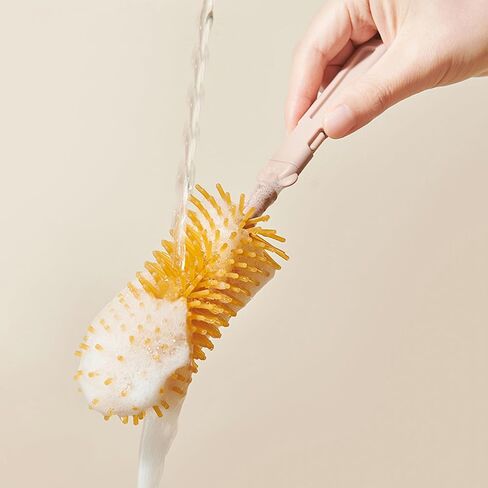 Travel Baby Bottle Brush Cleaner Set,Silicone Brushes with Water Bottle Brush and Nipple,Straw Brush,Milk Frother and Drying Rack (White1) in Saudi Arabia