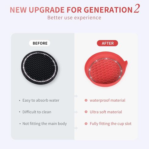 Bling Car Cup Holder Coaster, Anti-Slip Shockproof Universal Fashion Vehicle Car Coasters Insert Bling Crystal Rhinestone Auto Interior Accessories for Women (2, Red) in Saudi Arabia