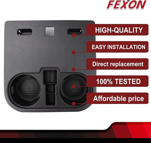 FEXON Front Console Cup Holder Compatible with Ford F150 2015-2020 and Ford F-Series Super Duty 2017-2022 Center Cup Holder Under Front Seat Bottom Replaces HC3Z-2813562-AB in Saudi Arabia