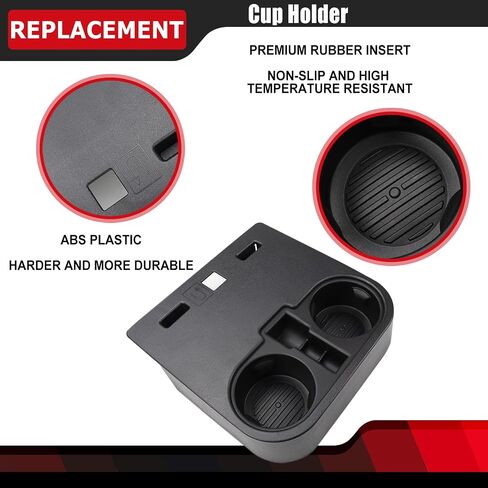 FEXON Front Console Cup Holder Compatible with Ford F150 2015-2020 and Ford F-Series Super Duty 2017-2022 Center Cup Holder Under Front Seat Bottom Replaces HC3Z-2813562-AB in Saudi Arabia