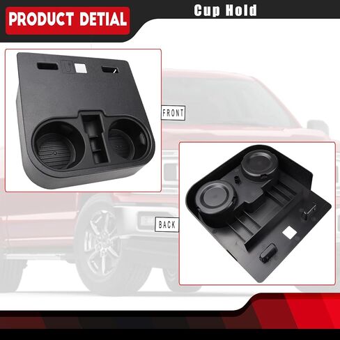 FEXON Front Console Cup Holder Compatible with Ford F150 2015-2020 and Ford F-Series Super Duty 2017-2022 Center Cup Holder Under Front Seat Bottom Replaces HC3Z-2813562-AB in Saudi Arabia