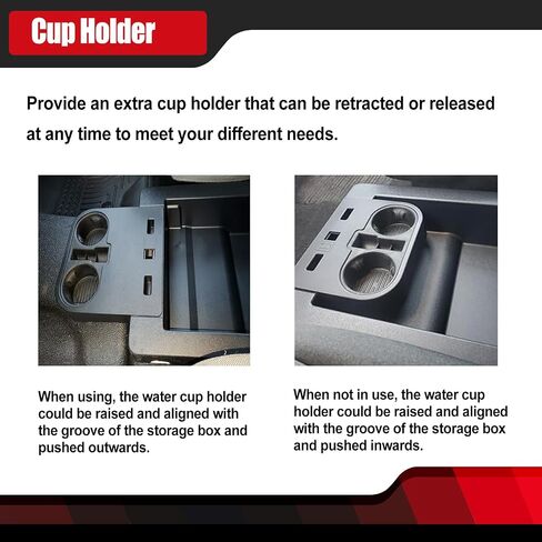 FEXON Front Console Cup Holder Compatible with Ford F150 2015-2020 and Ford F-Series Super Duty 2017-2022 Center Cup Holder Under Front Seat Bottom Replaces HC3Z-2813562-AB in Saudi Arabia