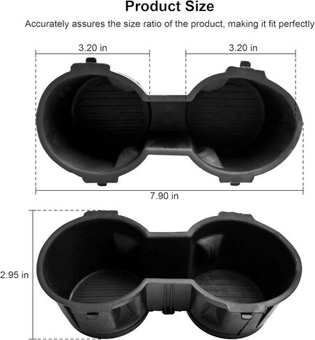 حامل أكواب مناسب لسيارة Ford F-150 F-250 F-350 Super Duty 2016-2019 استبدل FL3Z-1513562-AD، مطاط أرضية وحدة التحكم الأمامية يحمل كوبين باللون الأسود in Kuwait
