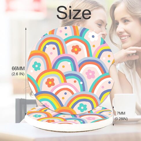 Car Coasters for Cup Holders-Black Cat Moon Absorbent Ceramic Coaster with Cork Back, Car Accessories Gifts for Men Women, 2PCS Universal Anti Slip Car Accessories, Cup Mat for Most Car Interior in Kuwait