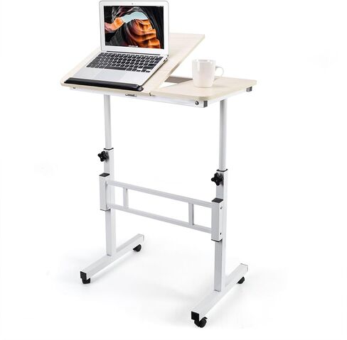 Laptop Desk Adjustable Height Laptop Table Adjustable Table Top Rolling Couch Desk Small Mobile Cart Standing Table Portable Laptop Uplift Desk for Home Office Work for Standing Sitting in Saudi Arabia
