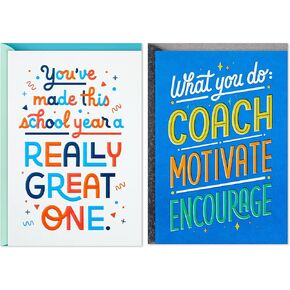Hallmark Teacher Appreciation Cards Assortment for Preschool, Kindergarten, Elementary School, Graduation or Back to School (10 Cards and Gift Card Holders with Envelopes) (2299GMR7267)