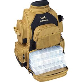 BASSDASH Fishing Tackle Backpack Water Resistant Tactical Bag Soft Tackle Box with Rod Holder and Protective Rain Cover