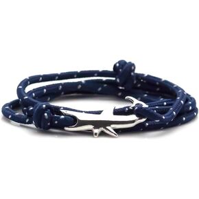 Fashion White Alloy Shark Tail Hook Colorful Rope Link Bracelet,Style.1 in Kuwait