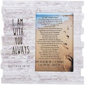 Dicksons I Am with You Footprints Wood 8 x 8 Photo Frame Plaque