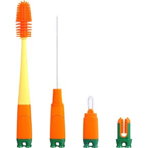 4-in-1 Silicone Bottle Brush with Straw Brush, [Integrated Design] Bottle Cleaner Brush for Cleaning Insulated Sports Bottles, Baby Bottles, Water Bottles and Coffee Mugs, 1 Pack
