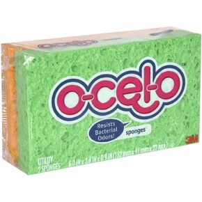 O-Cel-O Utility Sponge 7.1" X 3.5" X 0.9" , 2 Count (Pack of 12)