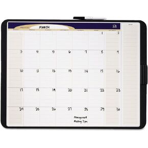Quartet Calendar Whiteboard, Monthly, 23" x 17" Dry Erase Board, Designer Tack & Write, Black Frame (CT2317)