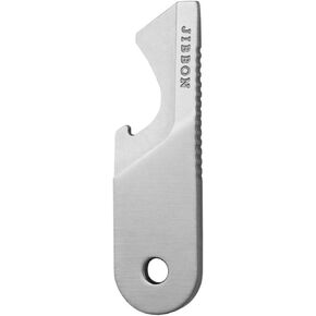 Jibbon Multifunctional EDC Keychain Multitool - White Stainless Steel 5-in-1 Key Organizer Tool, Keyring Bottle Opener, Box Cutter - Only 2.5 mm thick for Effortless Portability and Pocket organizer