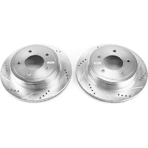 Power Stop AR85112XPR Drilled and Slotted Rear Brake Rotor Pair