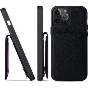 Hanatora] جراب iPhone13ProMax Flip مع حامل بطاقة وغطاء هاتف من الجلد الأصلي، جراب أنيق عالي الجودة بدون مغناطيس للنساء والرجال، رمادي SCPG-13ProMax-Grege in Kuwait