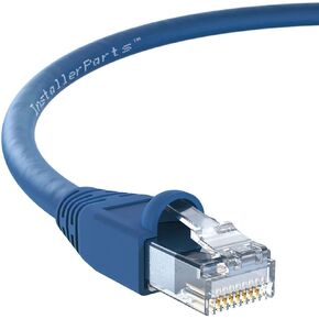 InstallerParts (10 Pack Ethernet Cable CAT6A Cable UTP Booted 3 FT - Blue - Professional Series - 10Gigabit/Sec Network/High Speed Internet Cable, 550MHZ