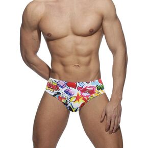 UXH Mens Swimsuit Briefs Padded Push-Up Swimwear Carton Sexy Fashion Swimming Bikini Board Beach Surfing Swim