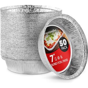 Stock Your Home 9" Round Aluminum Foil Pans with Lids (40 Pack) Pie Tins Disposable 9 Inch with Lid, To-Go Containers for Pies, Cheesecake, Cinnamon Rolls, Flan, 2" Deep Dish Cake Pan for Holidays