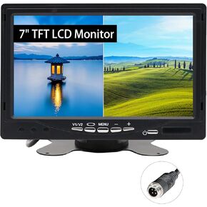Anina 7 بوصة TFT LCD شاشة سيارة 2 شاشة مقسمة 4-PIN موصل مدخلات فيديو شاشة عرض ملونة ظلة مضادة للوهج جهاز تحكم عن بعد للسيارة/البيك اب/الشاحنة/SUV الجانب الخلفي للرؤية الأمامية شاشة كاميرا احتياطية in Kuwait