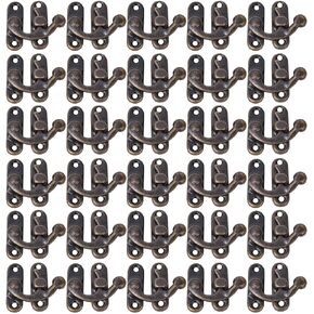 30 Pcs Hook Hasp Latch,Antique Vintage Lock Clasp,Right Latch Hook Hasp Horn Lock Wood Jewelry Box Latch Hook Clasp,for Small Object Box Jewelry Box Toolbox,3.2 x 2.8cm